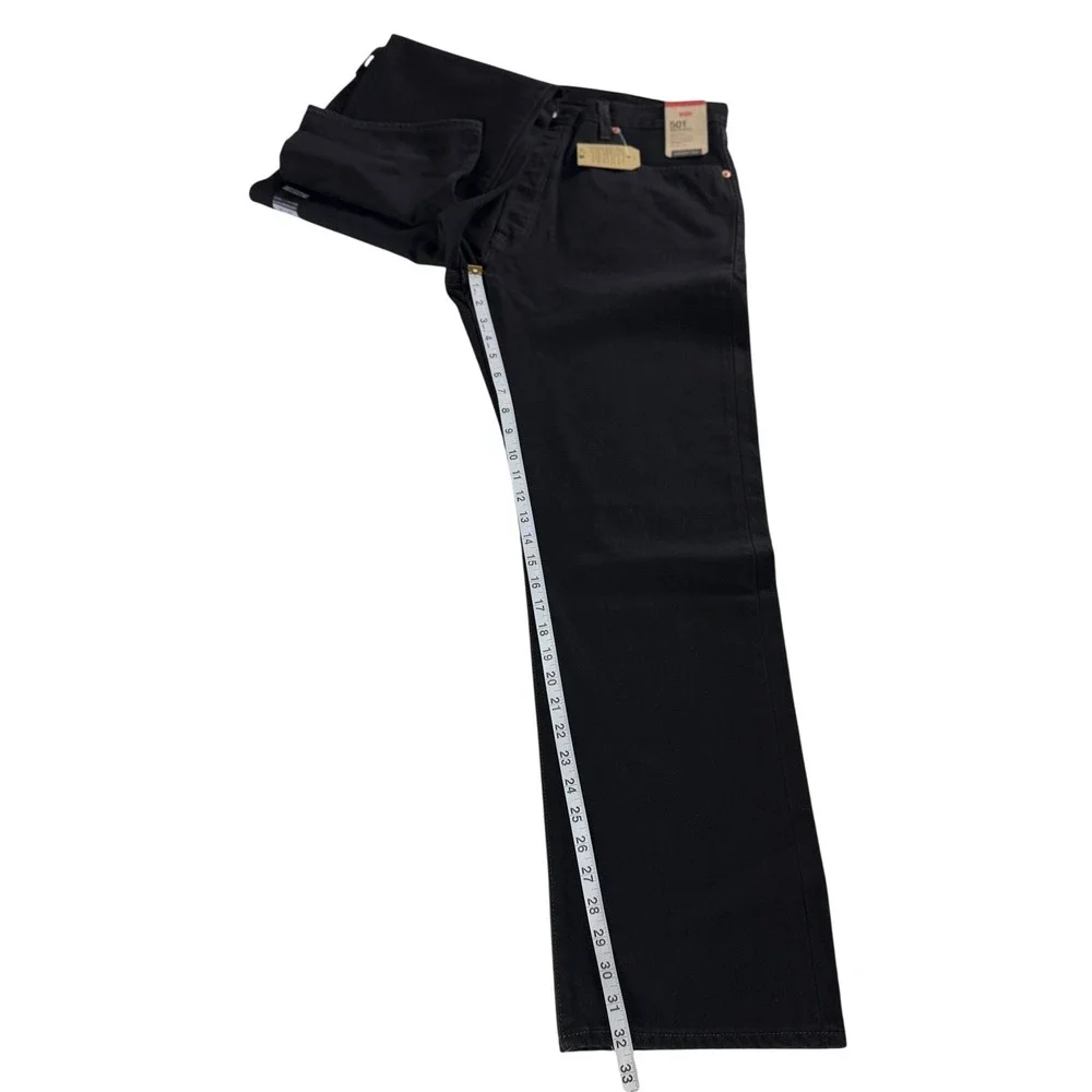 Levi's‎ 501 Original Jeans Mens 38x32 Black Button Fly Straight Leg NWT